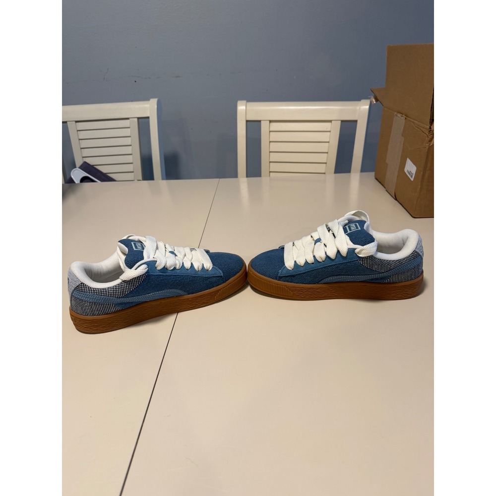 Puma Suede XL Blue Gum Sneakers Chunky Low Top Fat Laces Mens 6 - Picture 4 of 6